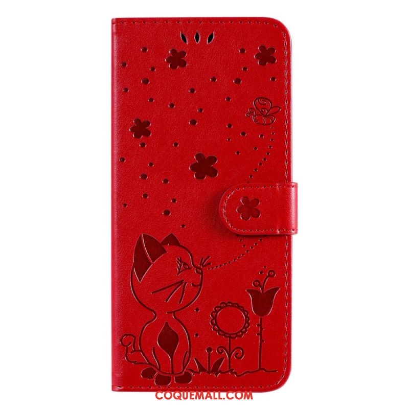 Housse Xiaomi 14 Ultra Abeilles et Chat à Lanière