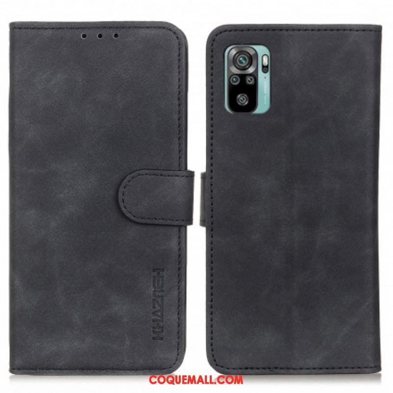 Housse Xiaomi Redmi Note 10/10S/Poco M5s Effet Cuir Vintage KHAZNEH