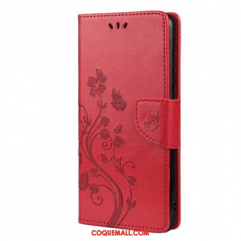 Housse Xiaomi Redmi Note 10/10S/Poco M5s Papillons et Fleurs d'Asie