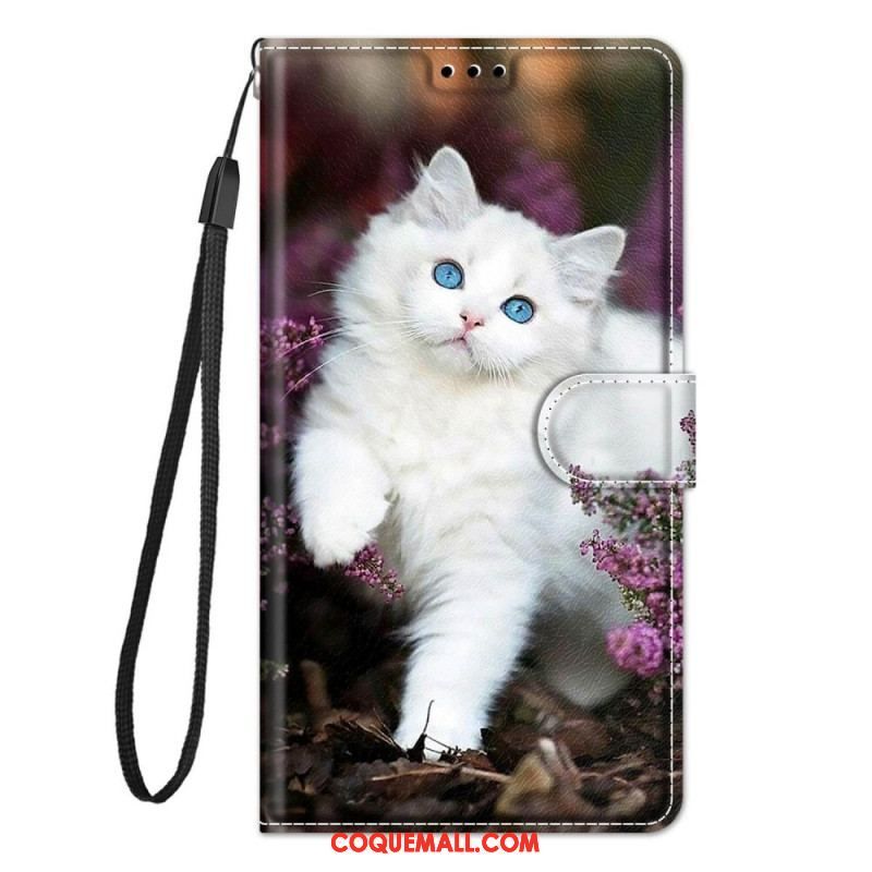 Housse Xiaomi Redmi Note 10 Pro Chat Trop Cute à Lanière