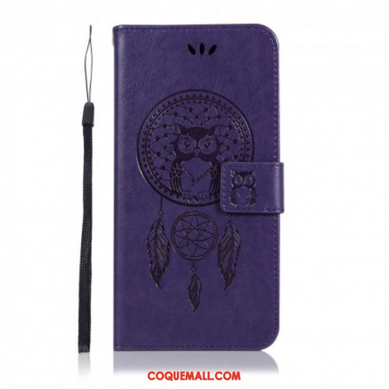 Housse Xiaomi Redmi Note 10 Pro Effet Cuir Attrape Rêves Hibou