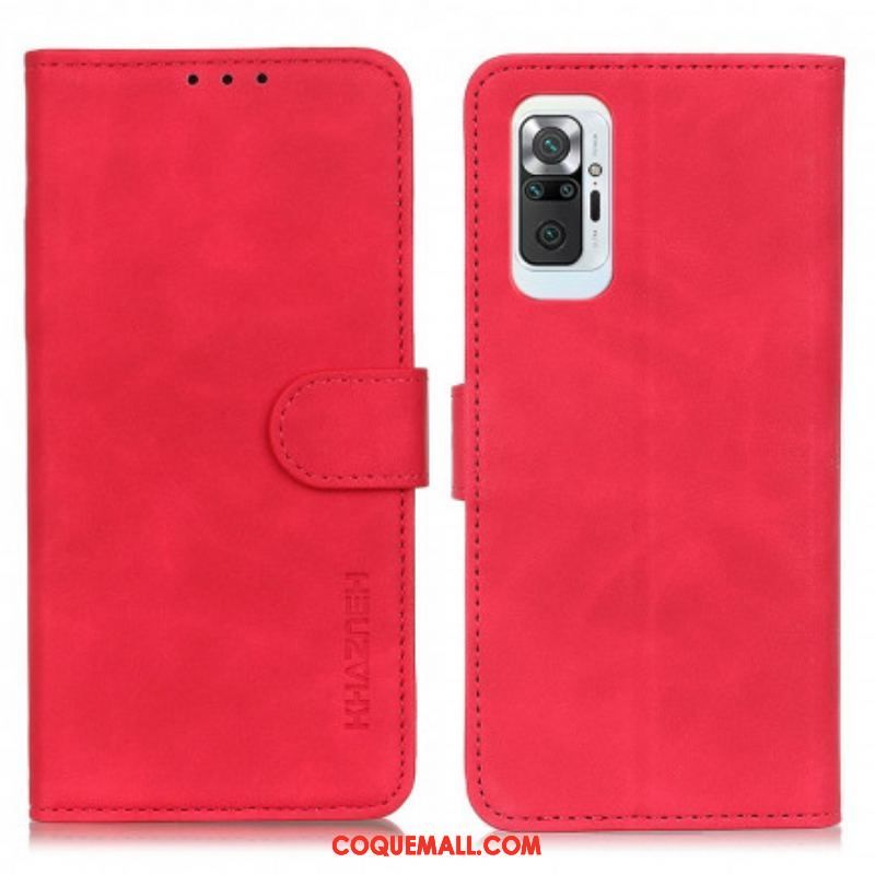 Housse Xiaomi Redmi Note 10 Pro Effet Cuir Vintage KHAZNEH
