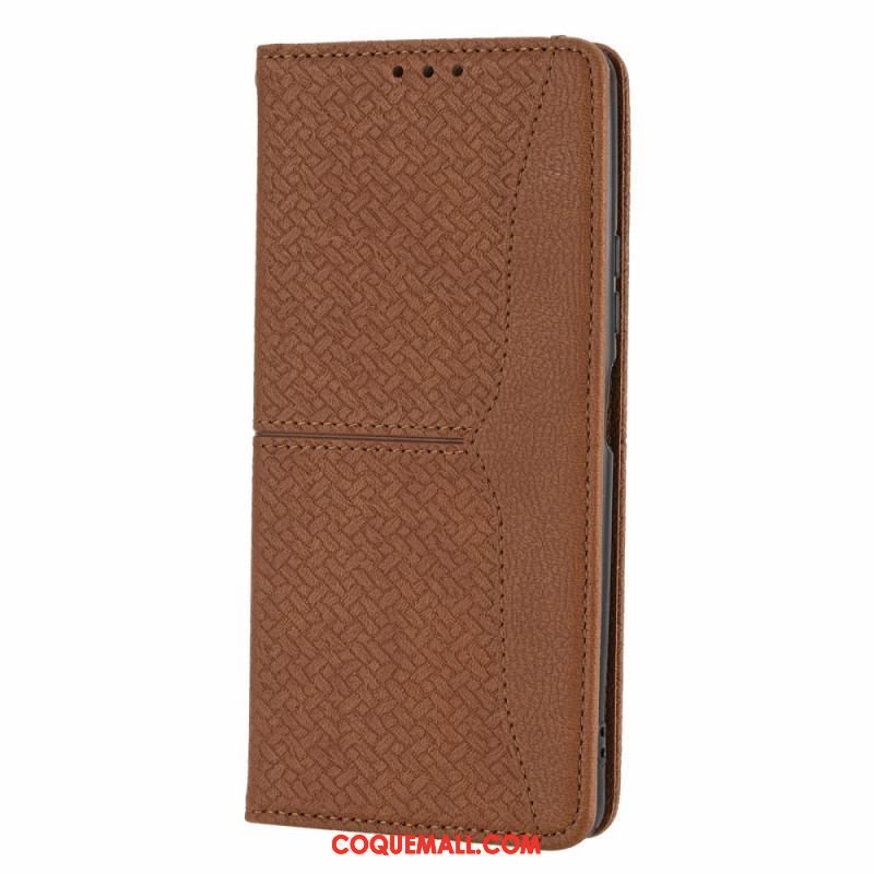 Housse Xiaomi Redmi Note 10 Pro Style Cuir Tissée à Lanière