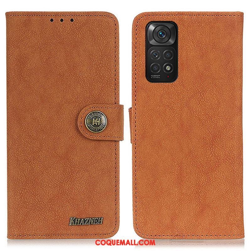 Housse Xiaomi Redmi Note 11 / 11s Cuir Fendu Rétro KHAZNEH