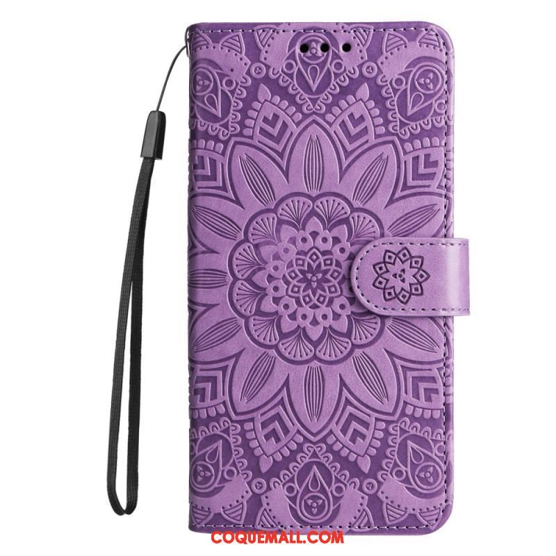 Housse Xiaomi Redmi Note 12/Poco X5 5G Déco Mandala à Lanière