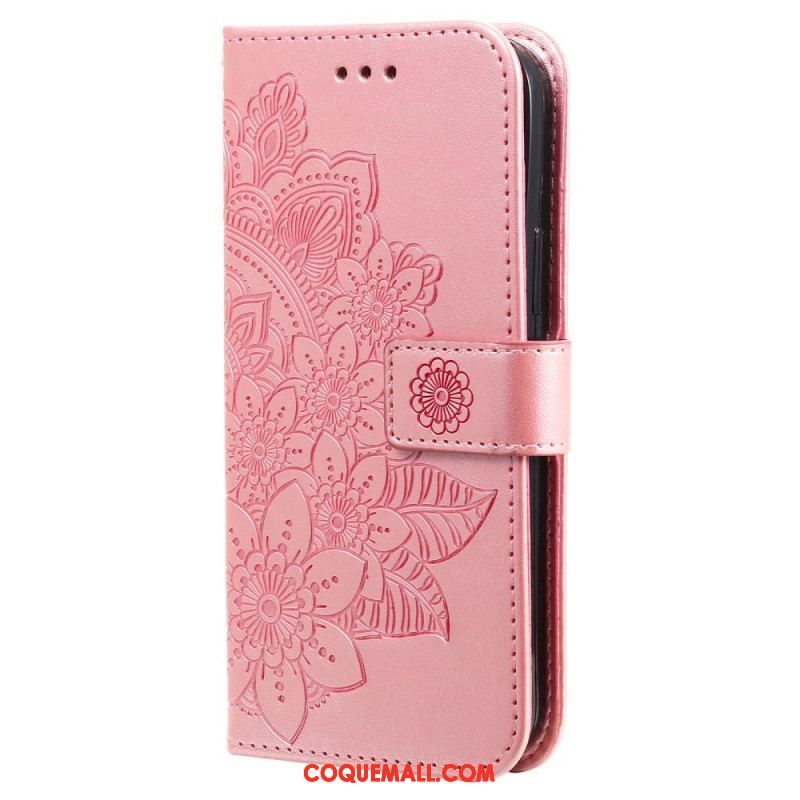 Housse Xiaomi Redmi Note 12/Poco X5 5G Fleur Mandala à Lanière