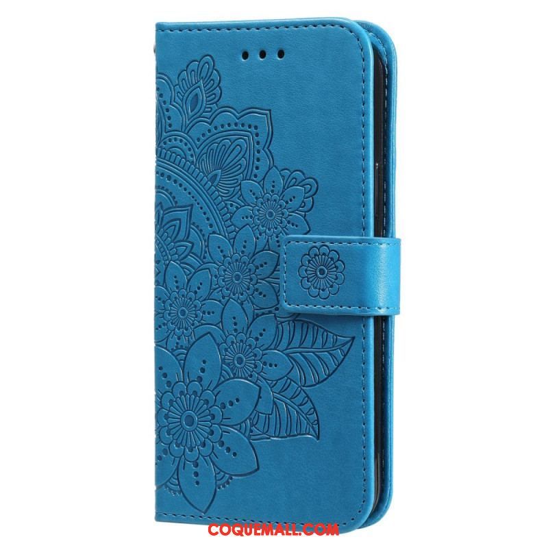 Housse Xiaomi Redmi Note 12/Poco X5 5G Fleur Mandala à Lanière