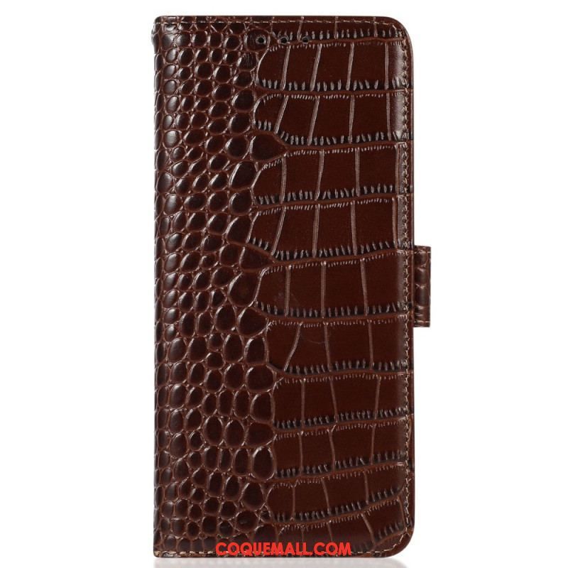 Housse Xiaomi Redmi Note 12/Poco X5 5G Style Crocodile RFID