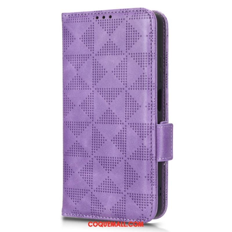 Housse Xiaomi Redmi Note 12/Poco X5 5G Triangles avec Lanière