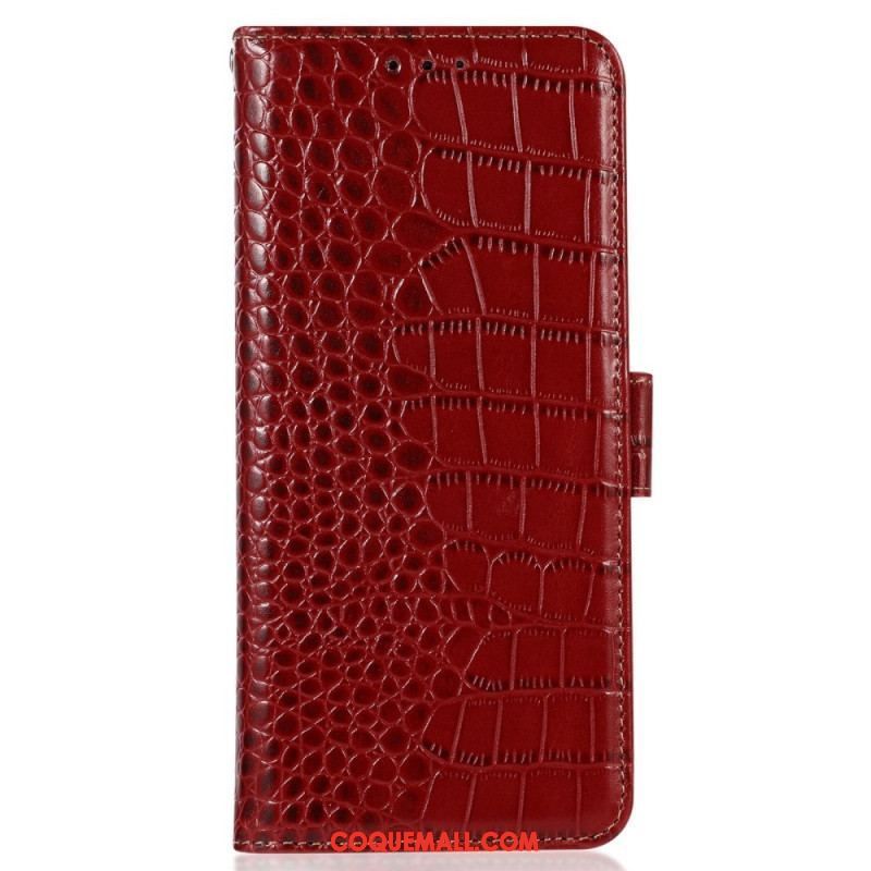 Housse Xiaomi Redmi Note 12 Pro Plus Style Crocodile RFID