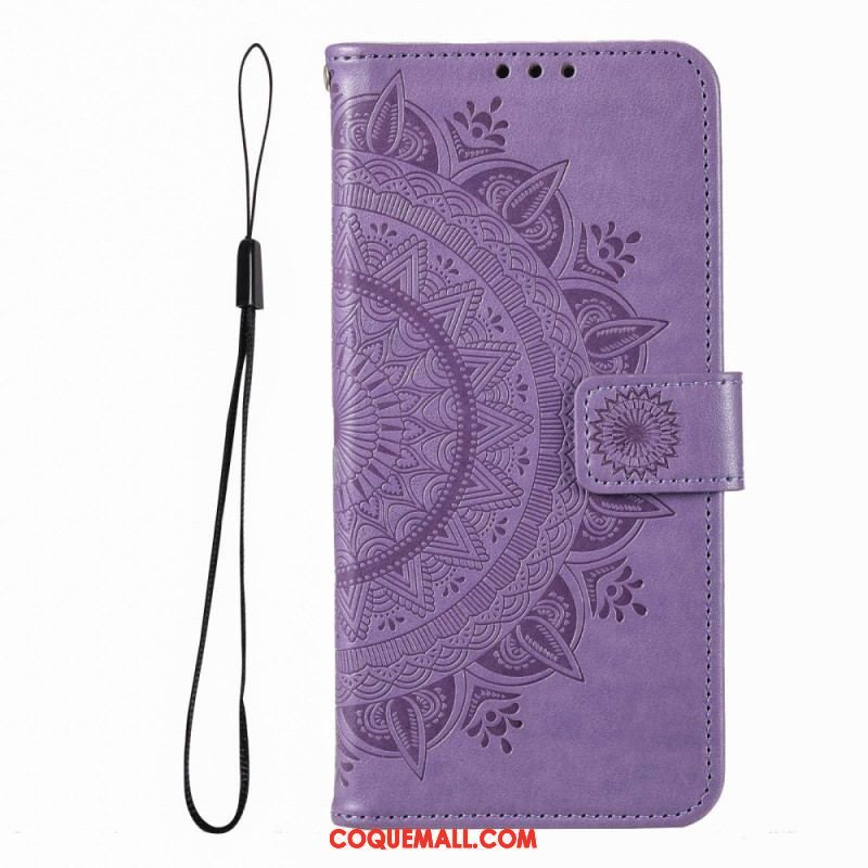 Housse Xiaomi Redmi Note 12 Pro/Poco X5 Pro 5G Mandala Soleil avec Lanière