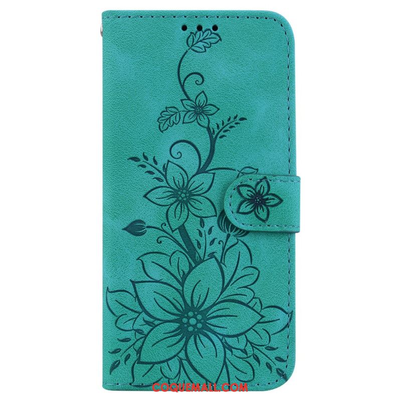 Housse Xiaomi Redmi Note 13 5G Motif Floral à Lanière