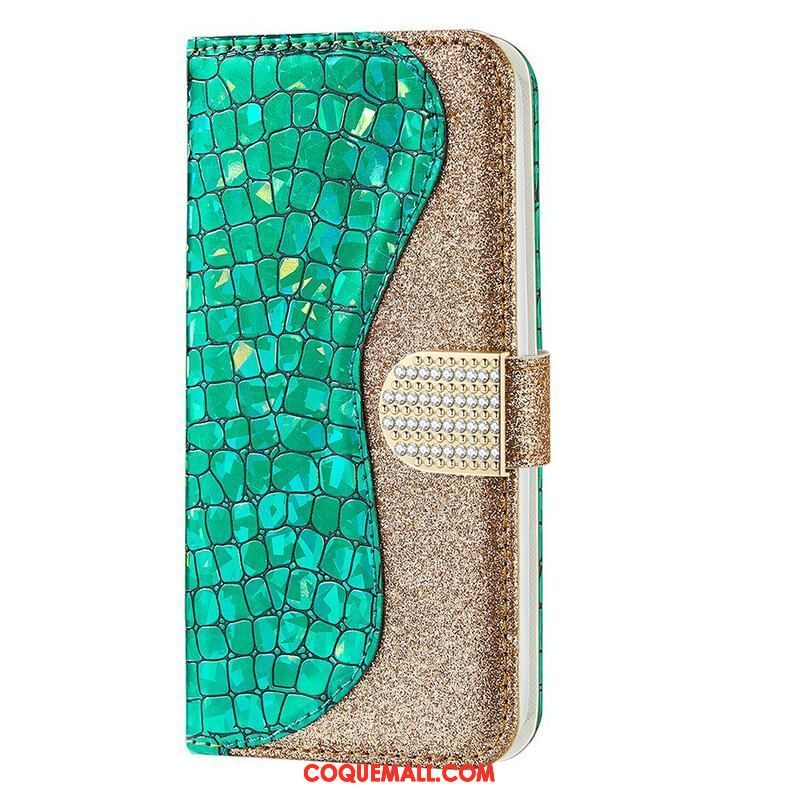 Housse iPhone 13 Mini Croco Diamants