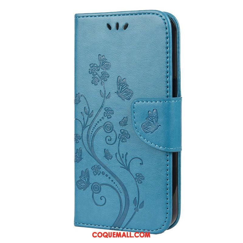 Housse iPhone 13 Mini Florale à Lanière