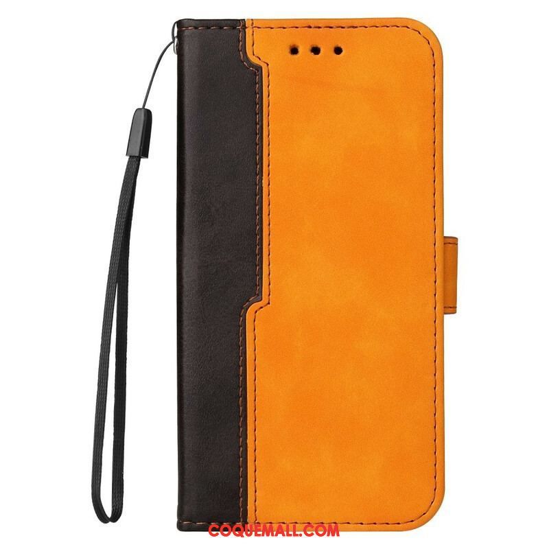 Housse iPhone 13 Mini Simili Cuir Bicolore