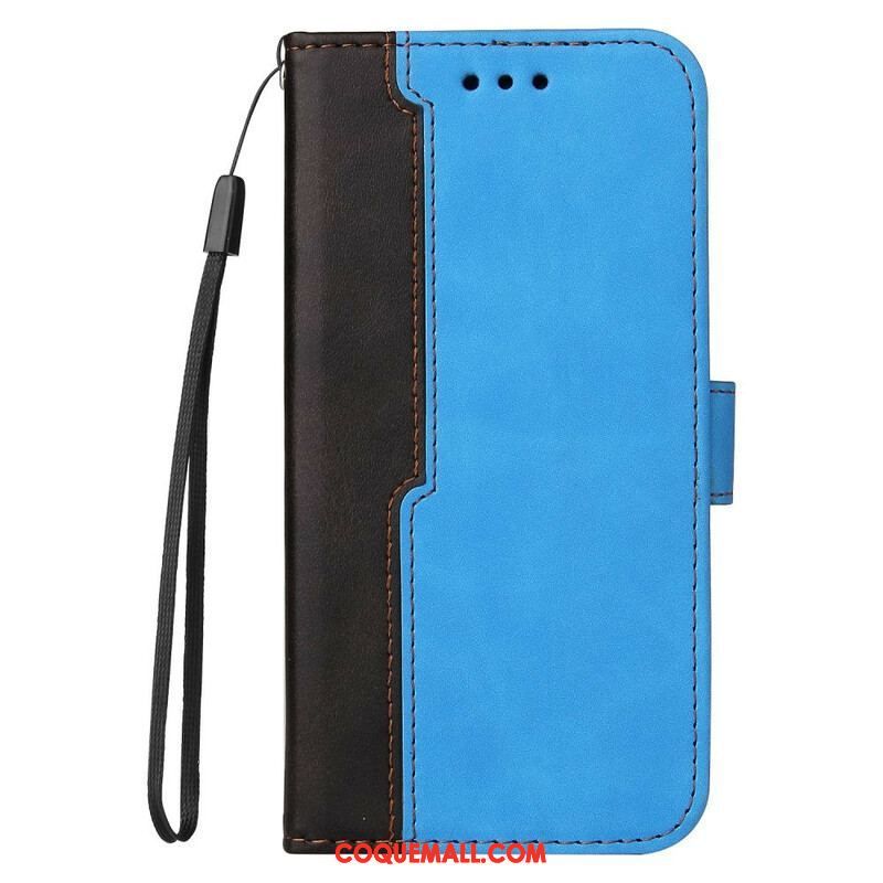 Housse iPhone 13 Mini Simili Cuir Bicolore