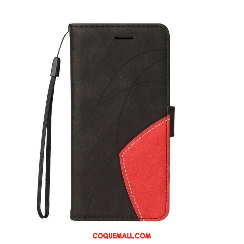 Housse iPhone 13 Mini Simili Cuir Bicolore Signature