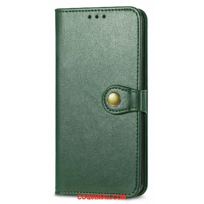 Housse iPhone 13 Mini Simili Cuir et Fermoir Vintage