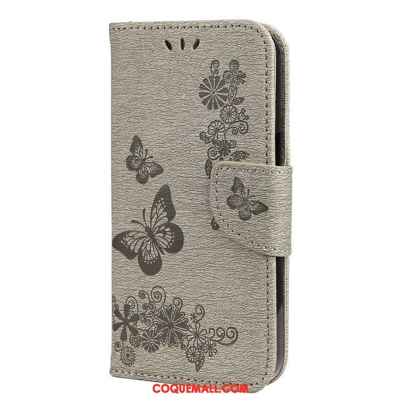 Housse iPhone 13 Mini Splendides Papillons à Lanière