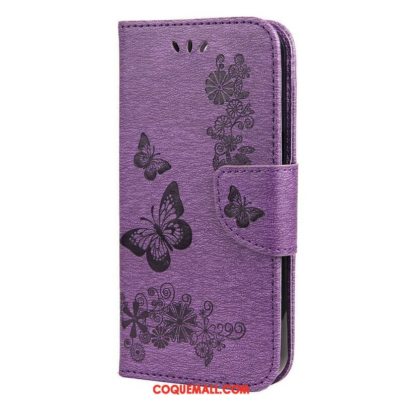 Housse iPhone 13 Mini Splendides Papillons à Lanière