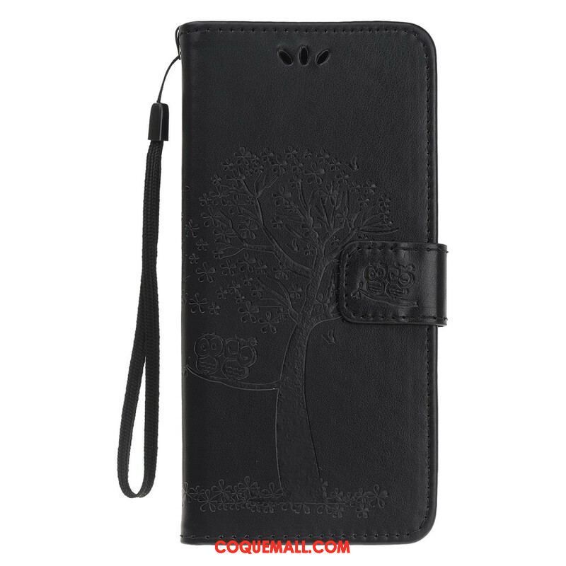 Housse iPhone 13 Pro Arbre et Hiboux à Lanière