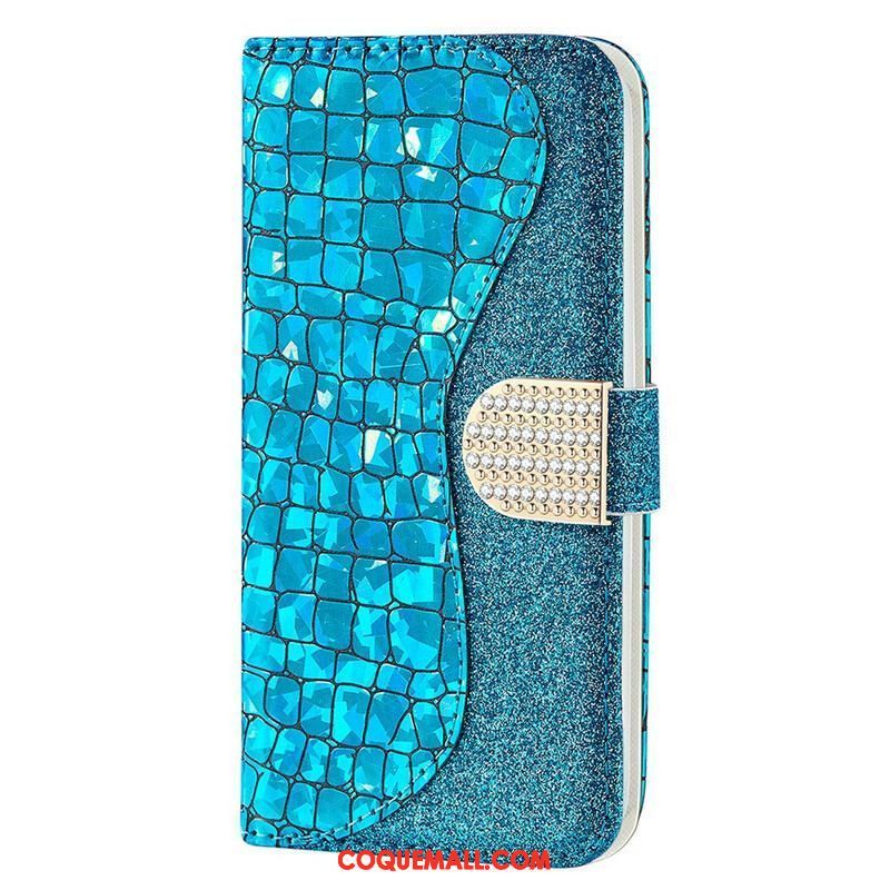 Housse iPhone 13 Pro Max Croco Diamants