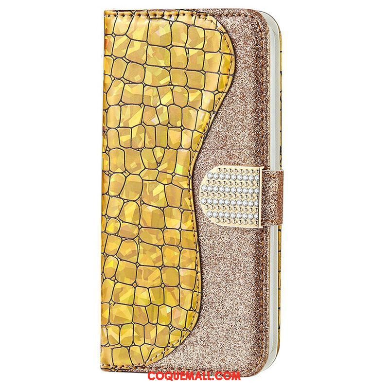 Housse iPhone 13 Pro Max Croco Diamants