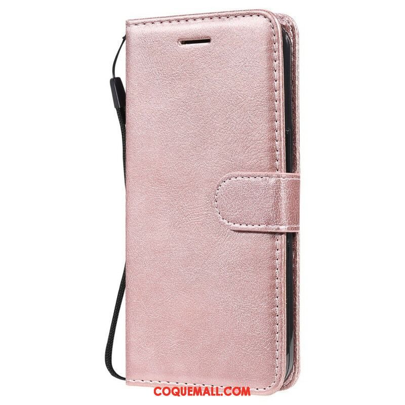 Housse iPhone 13 Pro Solid Color Serie à Lanière