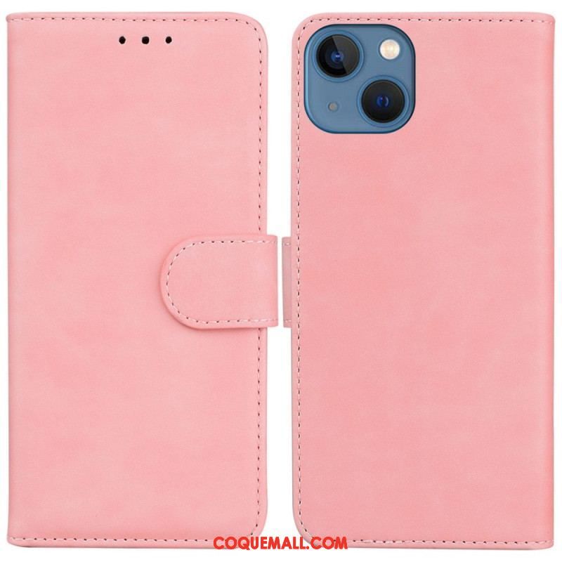 Housse iPhone 14 Plus Style Cuir Couture