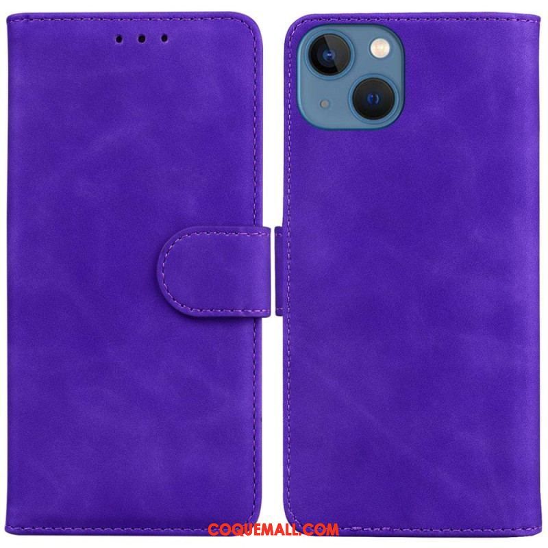 Housse iPhone 14 Plus Style Cuir Couture