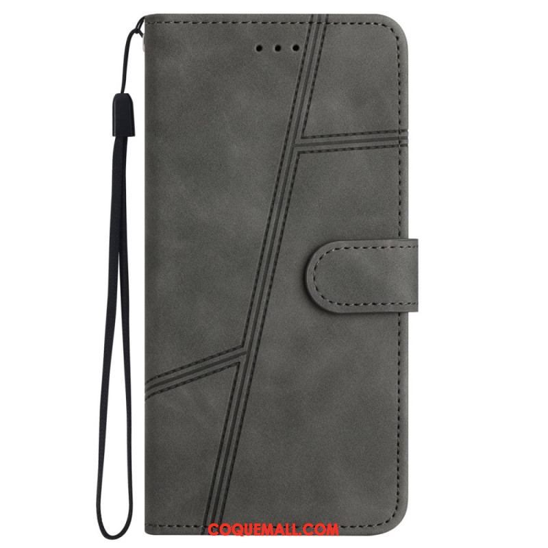 Housse iPhone 14 Pro Style Cuir Élégance à Lanière