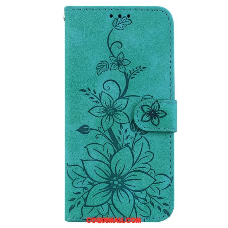 Housse iPhone 15 Pro Max Florale à Lanière