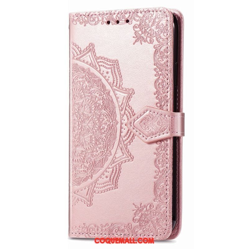 Housse iPhone 15 Pro Max Mandala Baroque à Lanière