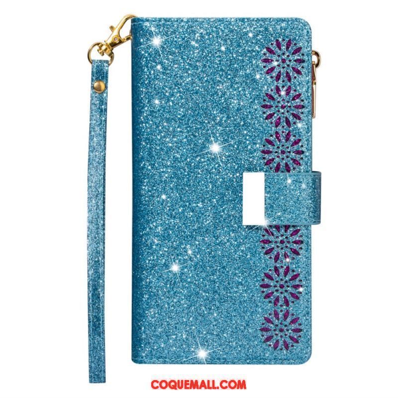 Housse iPhone 15 Pro Max Paillettes avec Porte-Monnaie