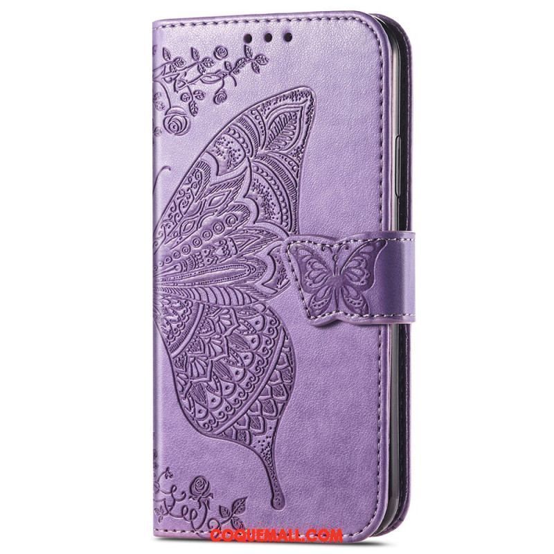 Housse iPhone 15 Pro Max Papillon Baroque à Lanière