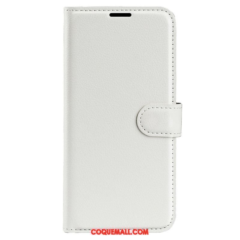 Housse iPhone 15 Pro Max Simili Cuir Litchi Classique