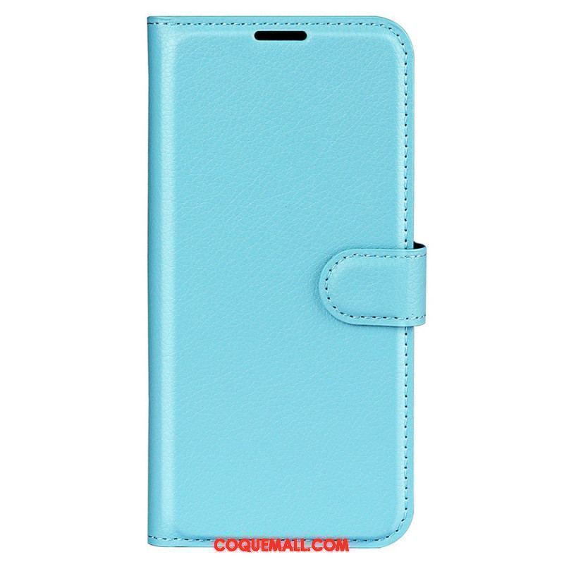 Housse iPhone 15 Simili Cuir Litchi Classique