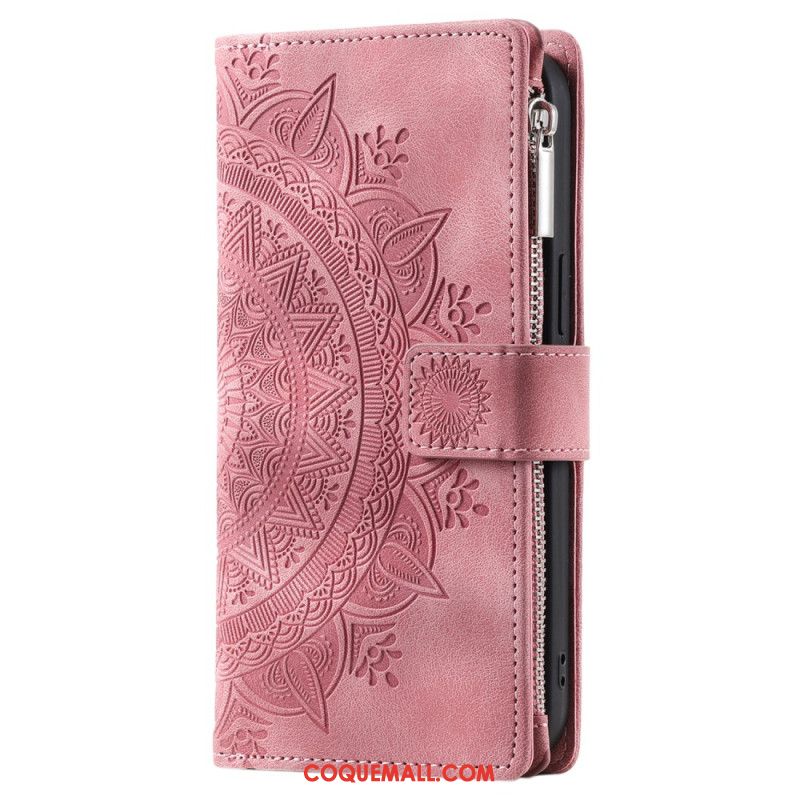 Housse iPhone 16 Plus, Portefeuille Mandala