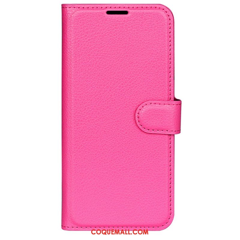 Housse iPhone 16 Plus Simili Cuir Litchi