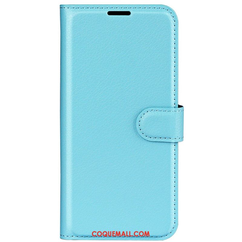 Housse iPhone 16 Plus Simili Cuir Litchi