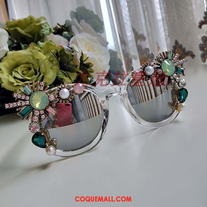 Lunettes De Soleil Femme Diamant La Modélisation Vacances, Lunettes De Soleil Noir Fleurs Hell