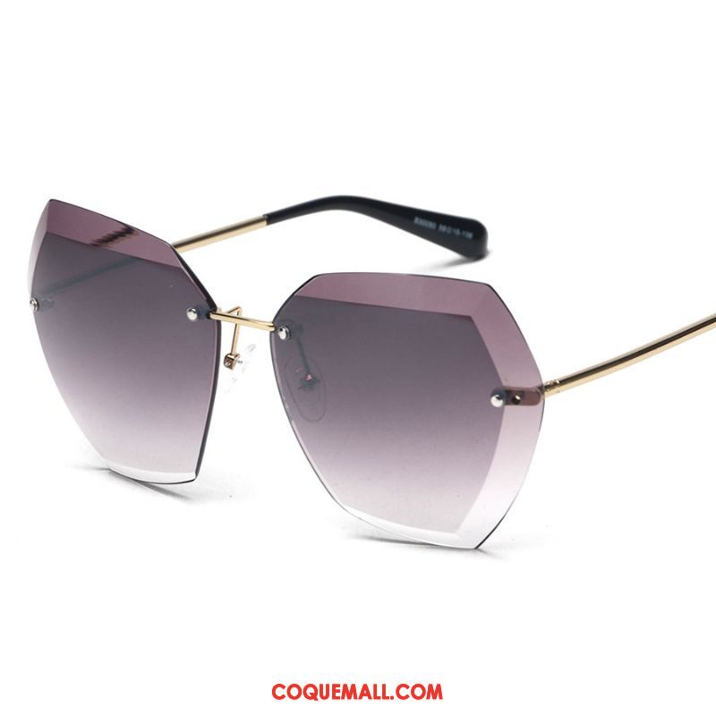 Lunettes De Soleil Femme Visage Rond Réseau Rouge, Lunettes De Soleil Violet Tendance