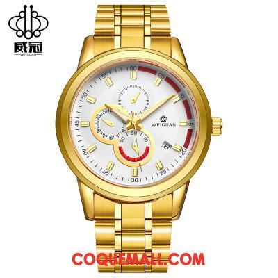 Montre Homme Automatique Diamant Jaune, Montre Étanche Creux Gold