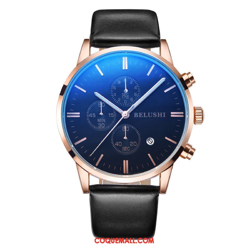 Montre Homme Ceinture Argenté Tendance, Montre Montre À Quartz Étanche