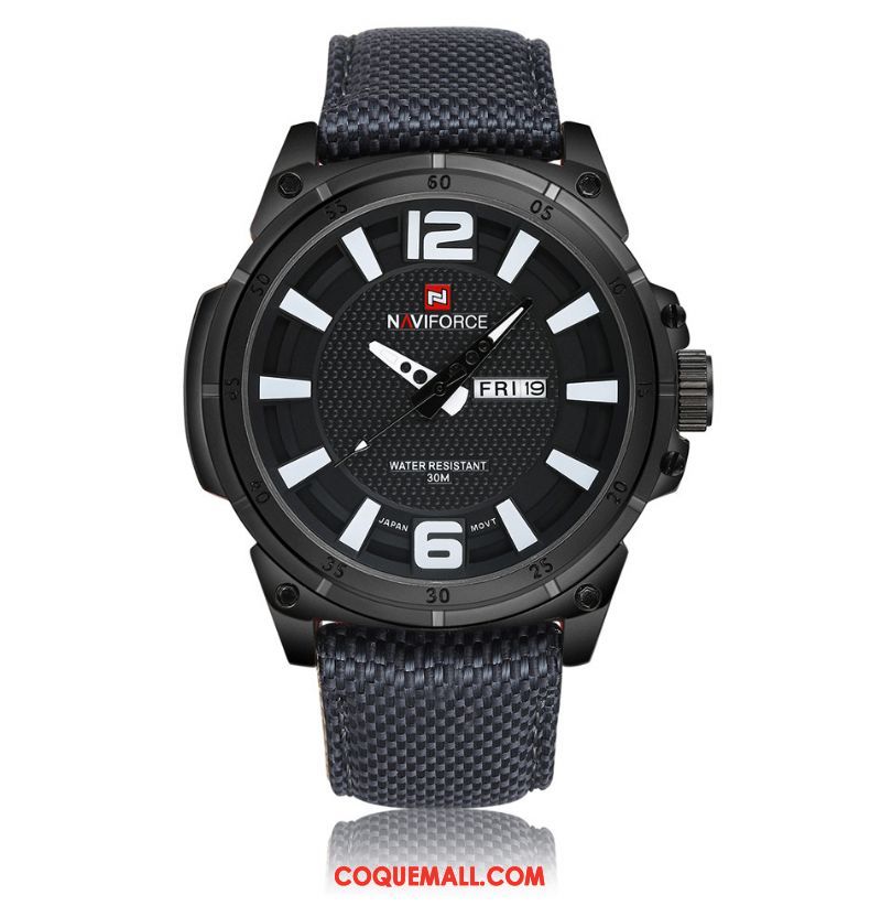 Montre Homme Double Calendrier Vente Noir, Montre Étanche Montre À Bracelet