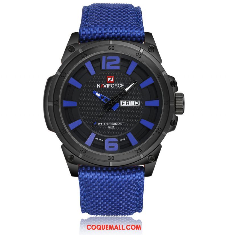 Montre Homme Double Calendrier Vente Noir, Montre Étanche Montre À Bracelet