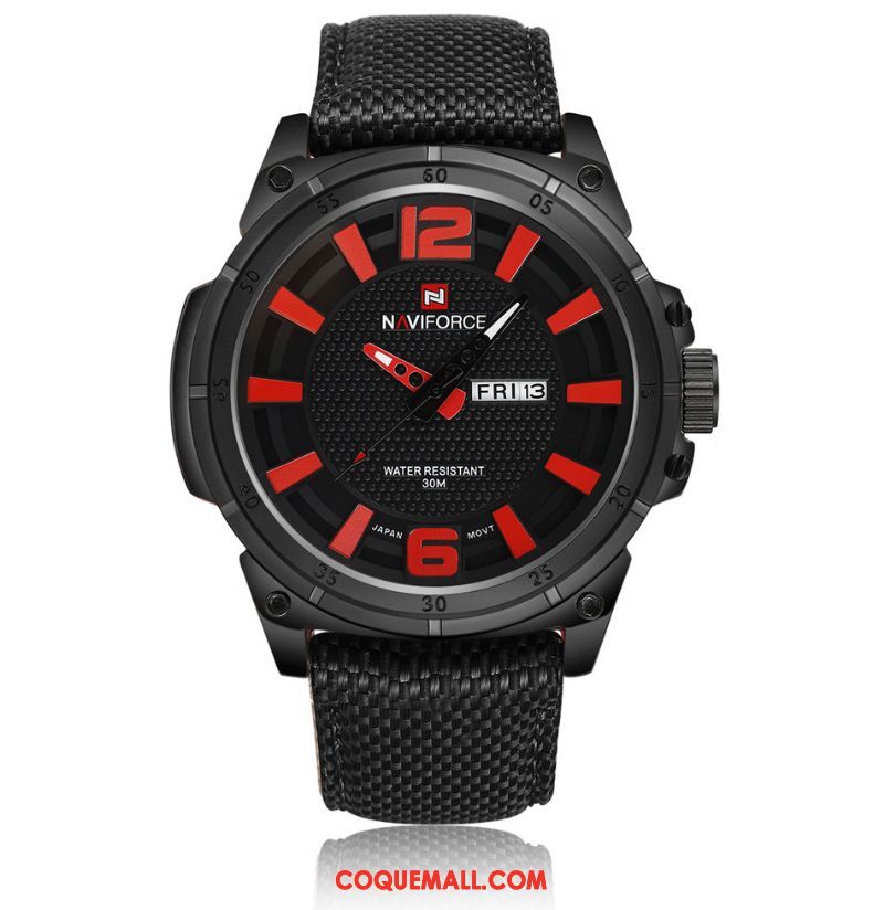 Montre Homme Double Calendrier Vente Noir, Montre Étanche Montre À Bracelet