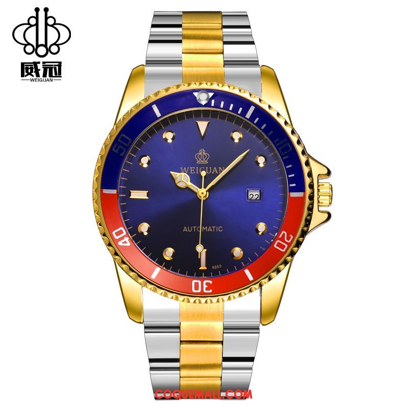 Montre Homme Entreprise Creux Automatique, Montre Loisir Montre À Bracelet Gold