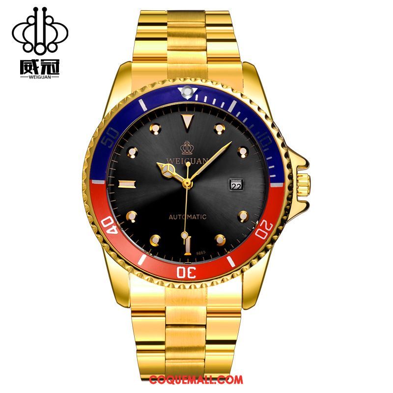 Montre Homme Entreprise Creux Automatique, Montre Loisir Montre À Bracelet Gold