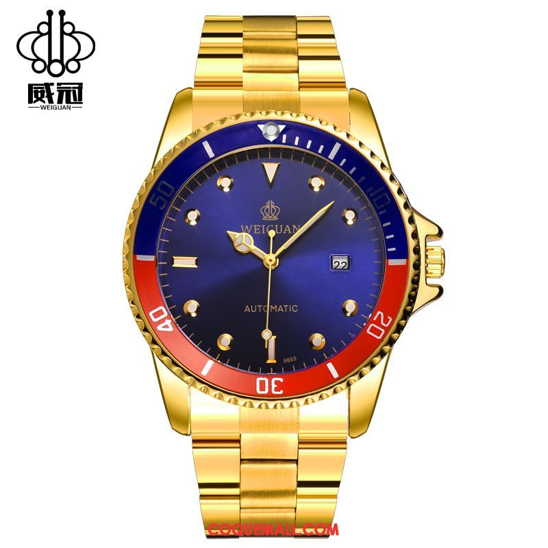 Montre Homme Entreprise Creux Automatique, Montre Loisir Montre À Bracelet Gold